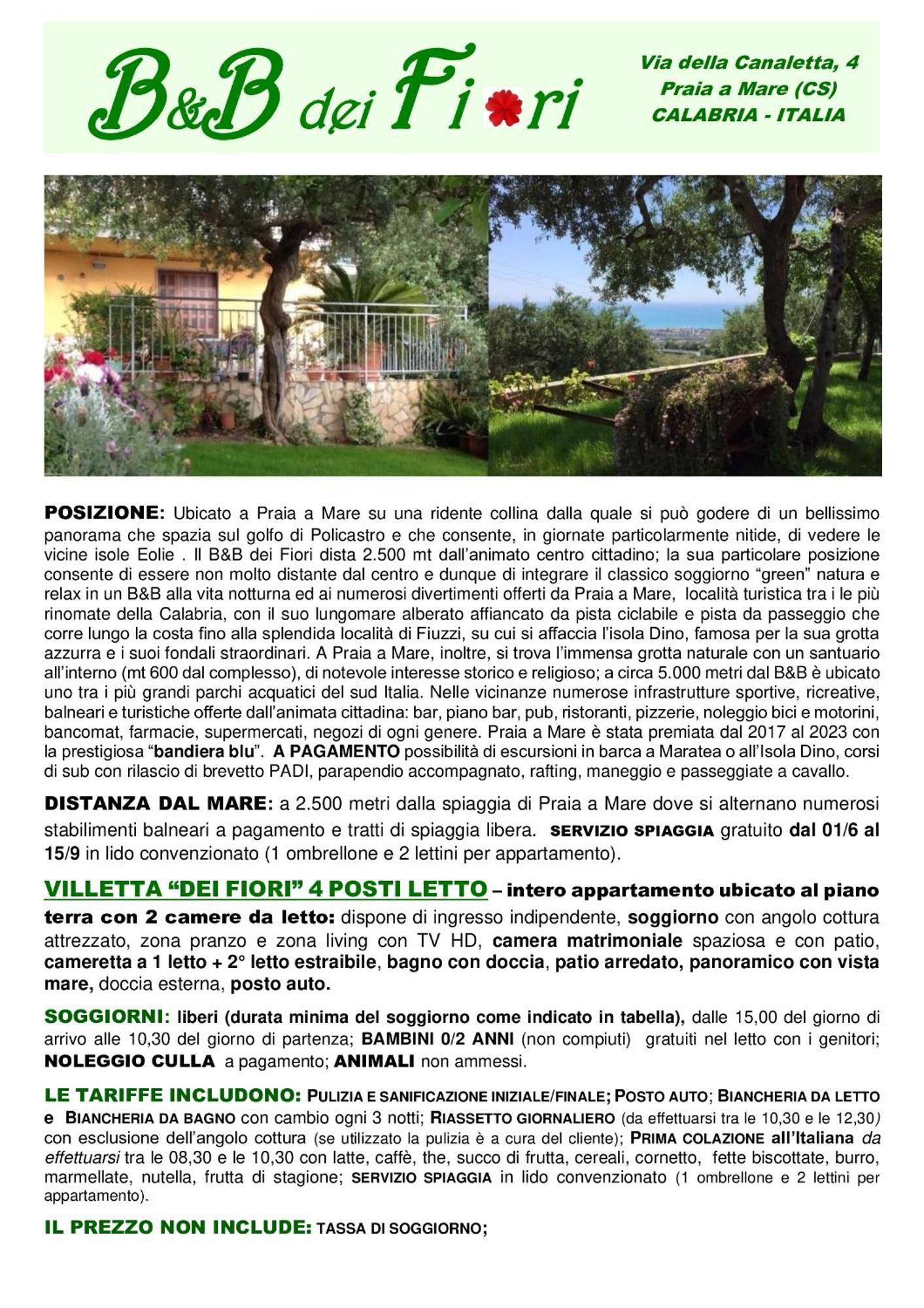 B&B dei Fiori Praia a Mare Exterior foto